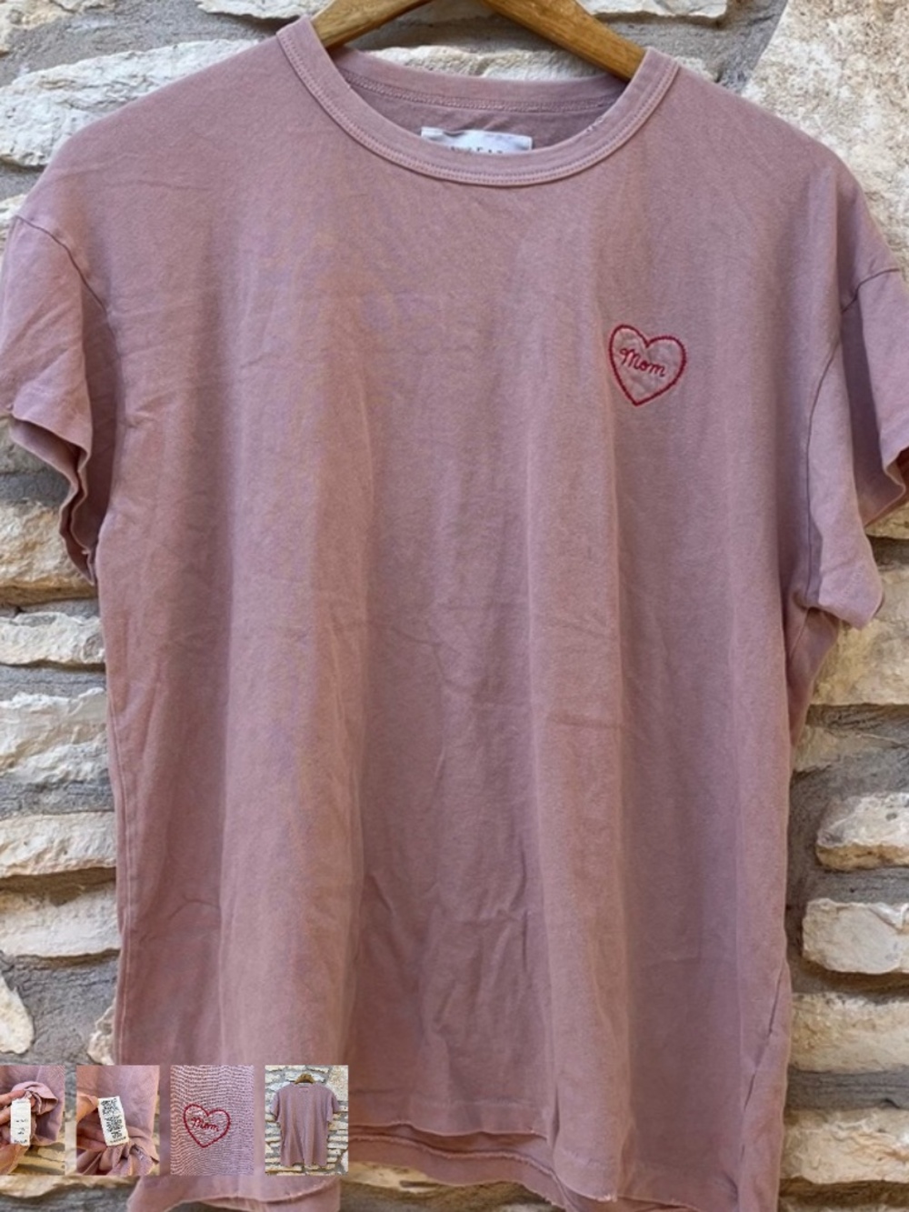 The Great. The Boxy Crew Blush pink short sleeve MOM tee size 2 (m)
